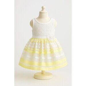 Baby Girl Easter Dress 12-18M White Yellow Floral Spring Holiday Outfit